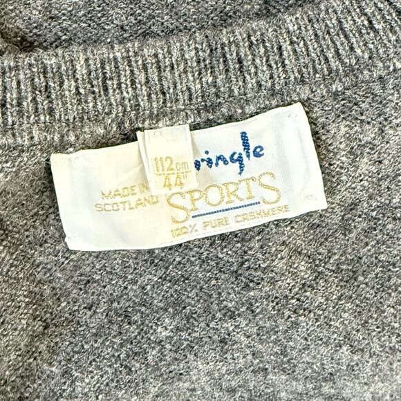 Pringle Cashmere Sweater V-Neck Made in Scotland Soft Knit Heather Gray Size 44 - Picture 11 of 11
